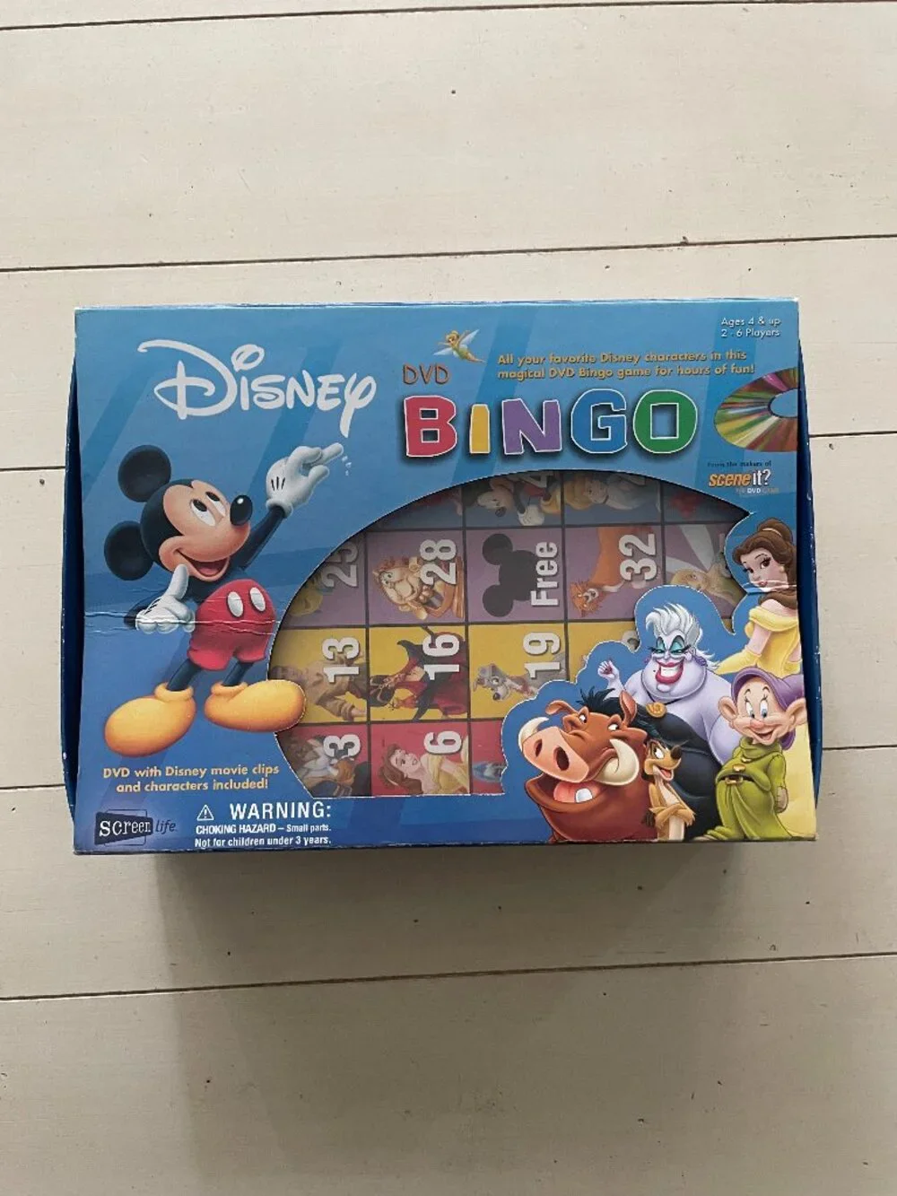 Disney DVD Bingo Game COMPLETE ScreenLife 2005 Mickey Minnie Mouse Scene It Case